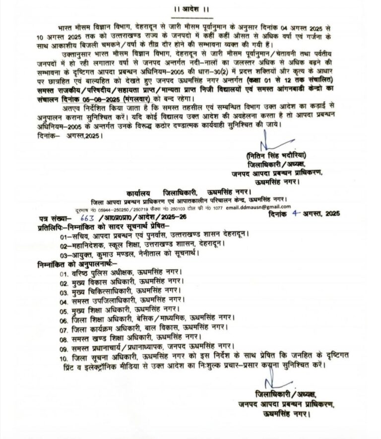 मंगलवार को बंद रहेंगे जिले के स्कूल, सरकारी फरमान हुआ जारी