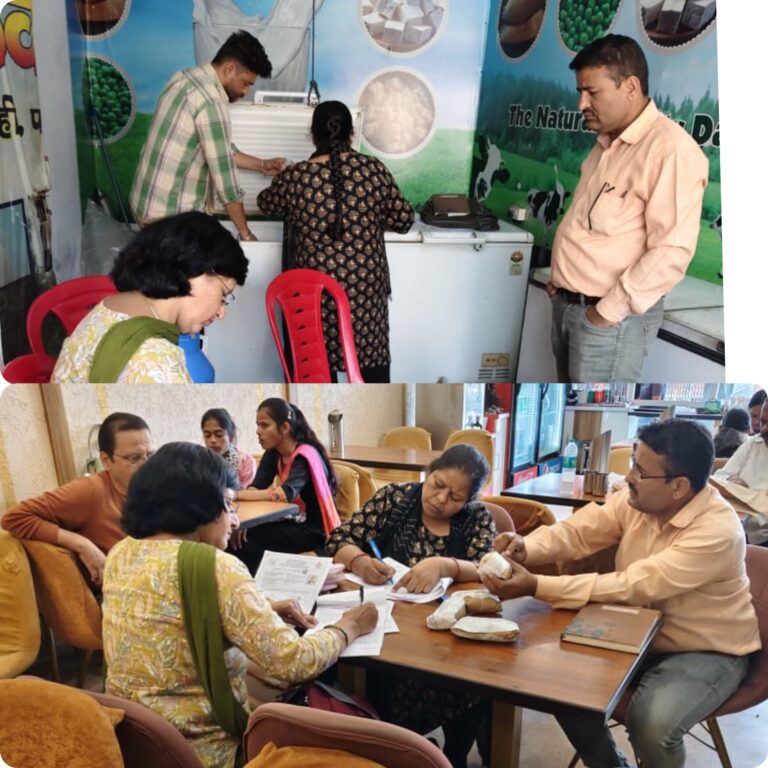 दीपावली से पहले खाद्य सुरक्षा विभाग की बड़ी कार्रवाई,शक्तिफार्म में 12 दुकानों पर छापेमारी, 8 नमूने जांच को भेजे गए