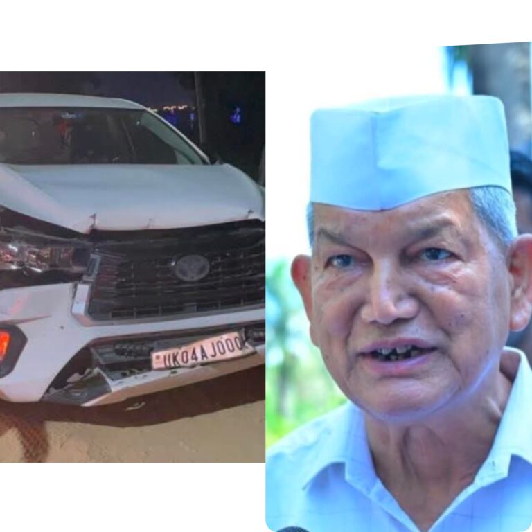 दिल्ली–देहरादून हाइवे पर हादसा, पूर्व मुख्यमंत्री हरीश रावत बाल-बाल बचे